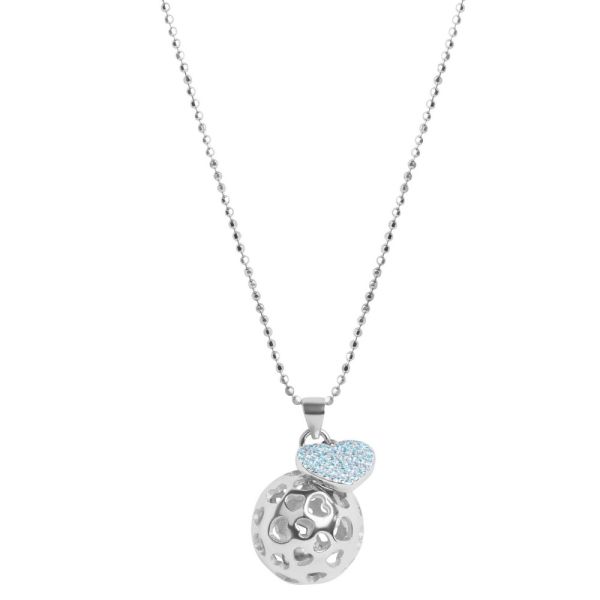 Chiama Angeli in Argento Cuore azzurro