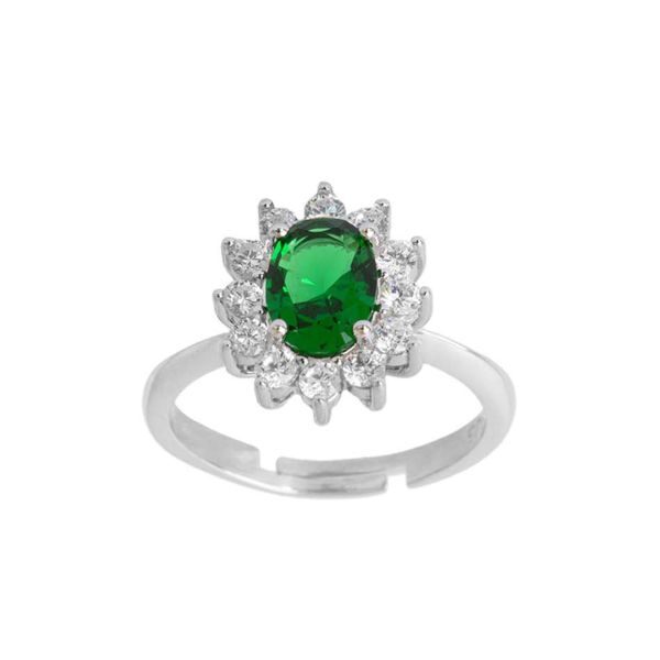 Anello in Argento con Pietra Verde