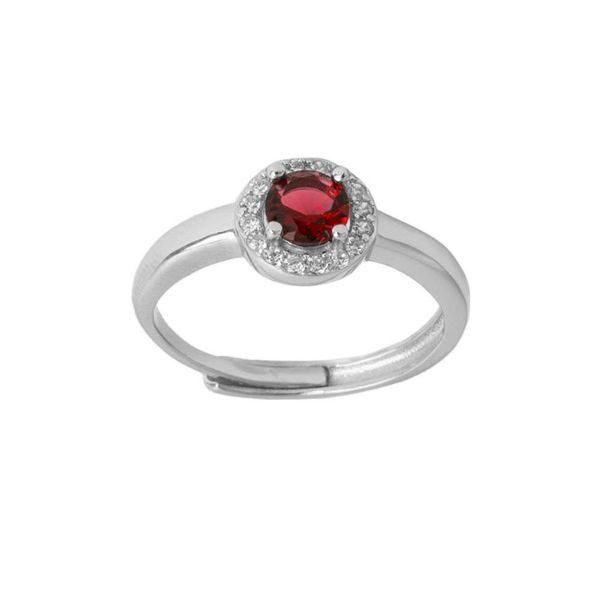 Anello in Argento con Pietra rossa