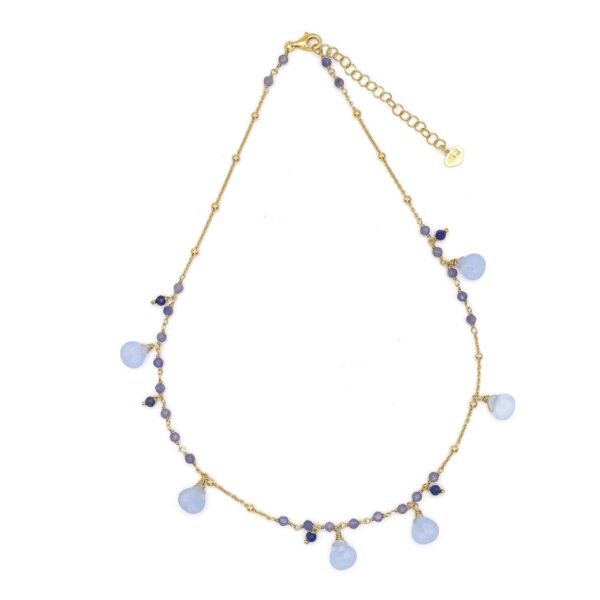 Girocollo Calcedonio Tanzanite Lapislazzuli