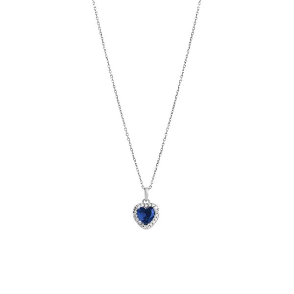 Girocollo in Argento con Cuore Blu