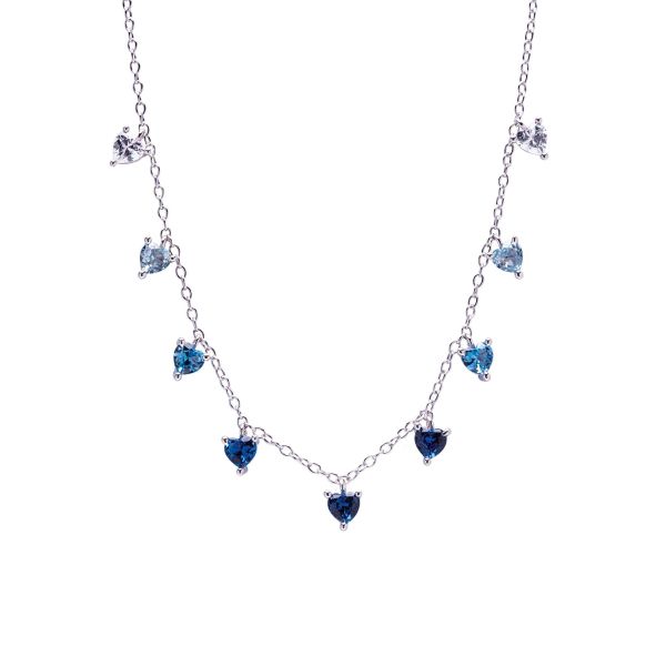 Girocollo in Argento Cuori Blu