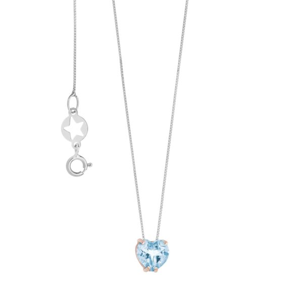 Girocollo in Oro e Topazio azzurro Cuore