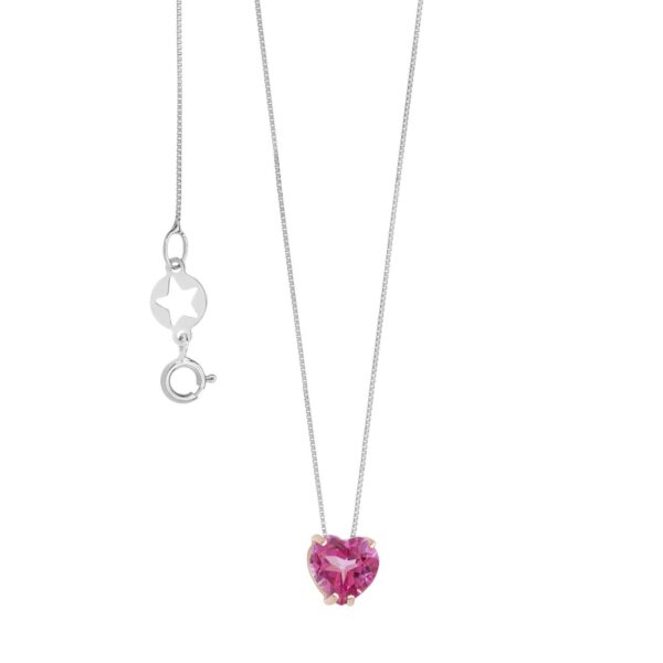 Girocollo in Oro rosa e Topazio rosa cuore