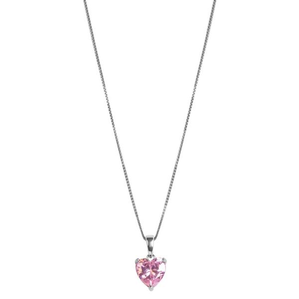 Girocollo in Argento Cuore rosa