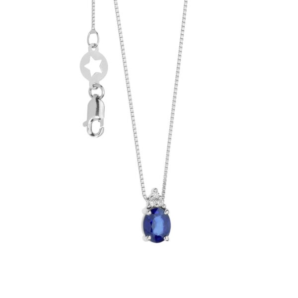 Girocollo in Oro Diamanti e Zaffiro