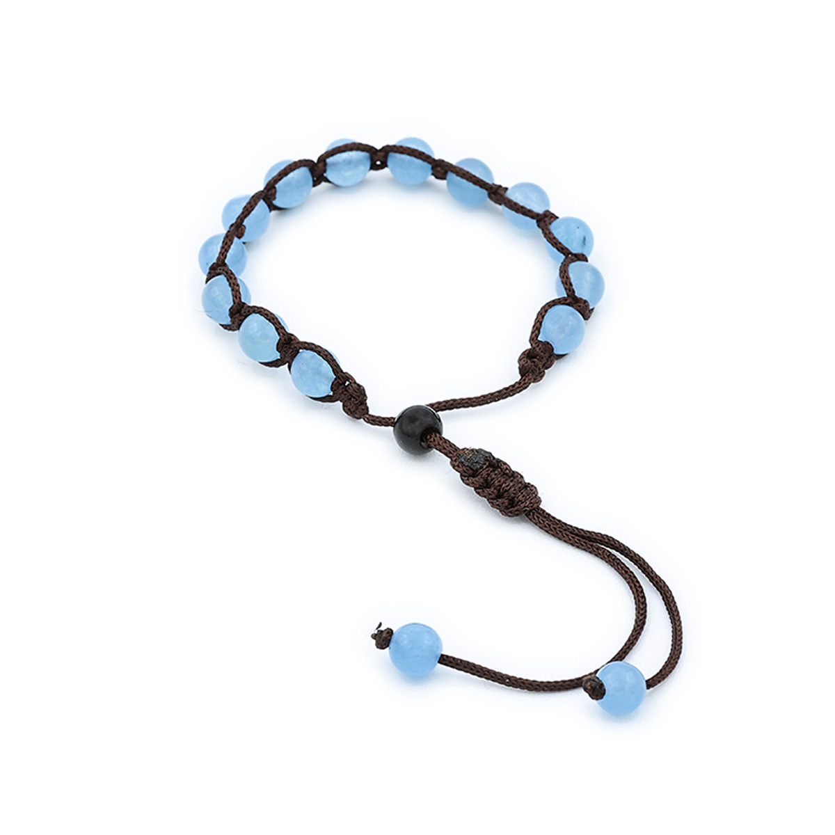 Bracciale Tibetano Agata azzurra 6mm
