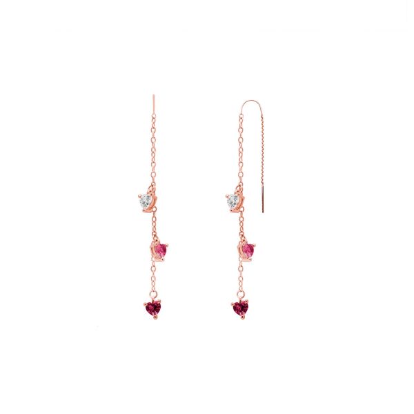 Orecchini in Argento Cuore rosa