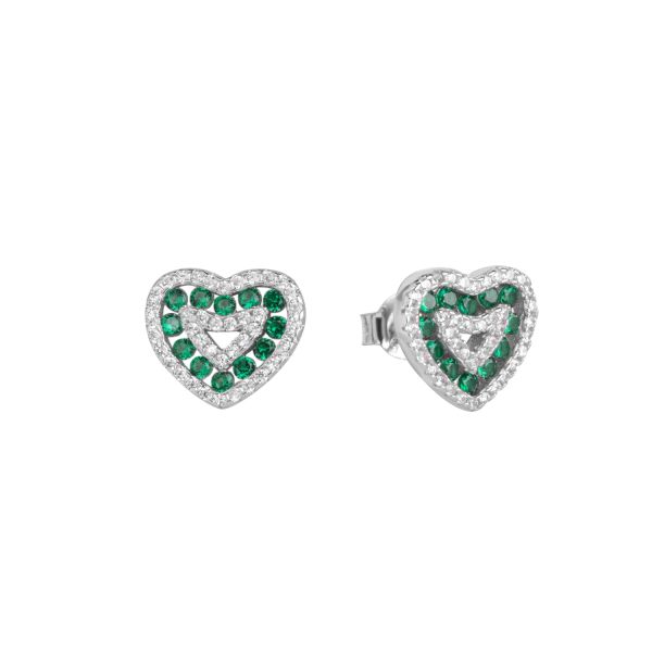 Orecchini in Argento Cuore verde
