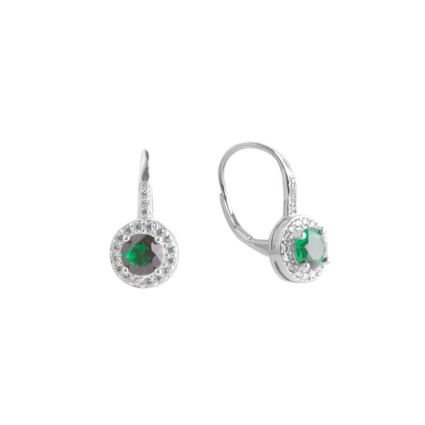 Orecchini in Argento Pietra verde pendenti