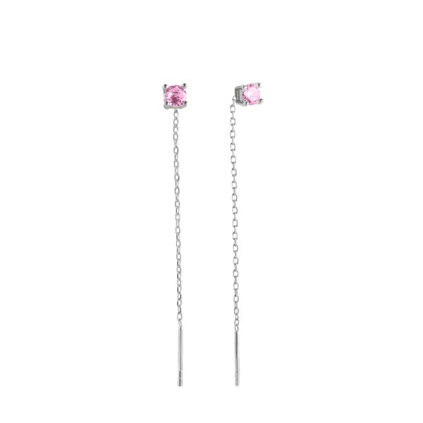 Orecchini in Argento Punto luce rosa