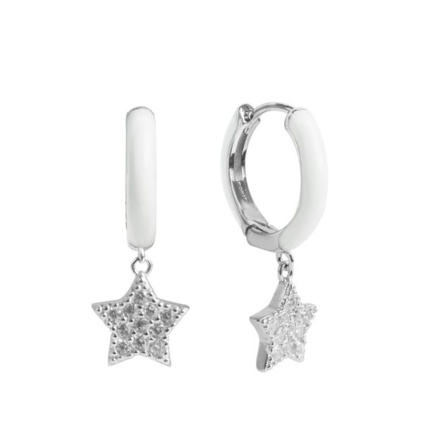 Orecchini in Argento Stella Bianco