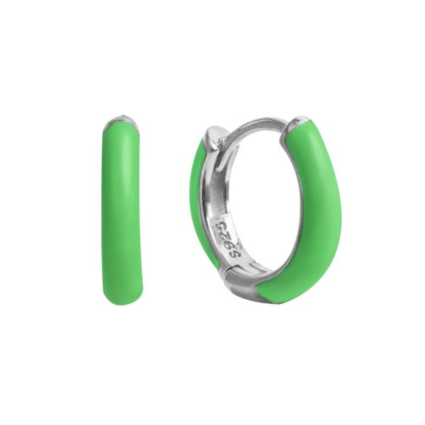 Orecchini in Argento Smalto verde
