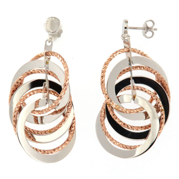 Orecchini in Argento Spirale bicolore