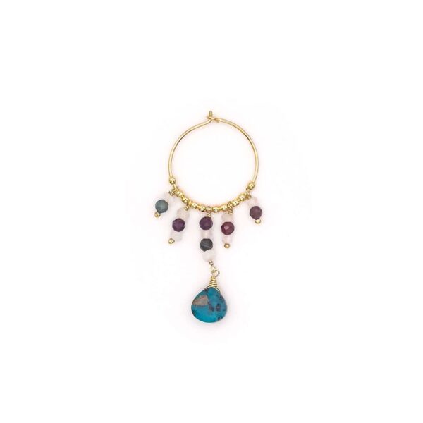 Mono Orecchino Apatite Tormaline Labradorite