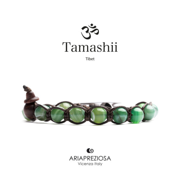 Bracciale Tamashii Agata verde striata