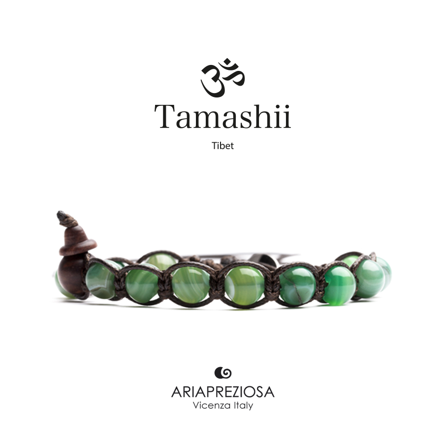 Bracciale Tamashii Agata verde striata