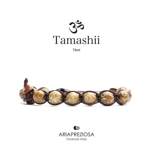 Bracciale Tamashii Giada marrone incisa
