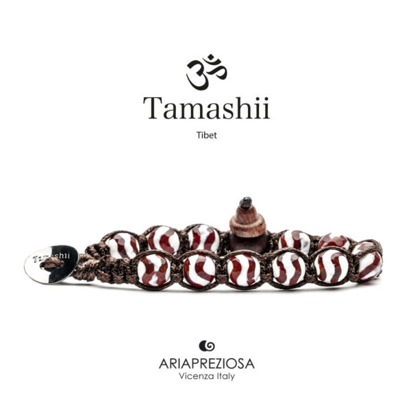 Bracciale Tamashii Painted Corniola striata - Bianco