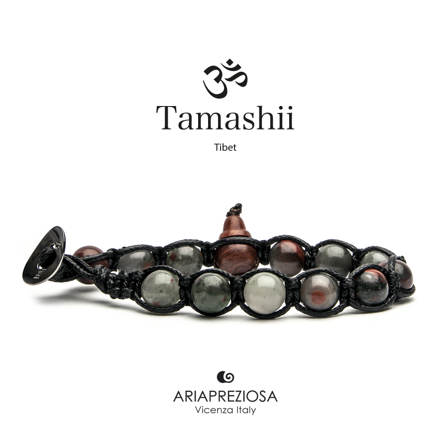 Bracciale Tamashii Diaspro Africano - base Nero