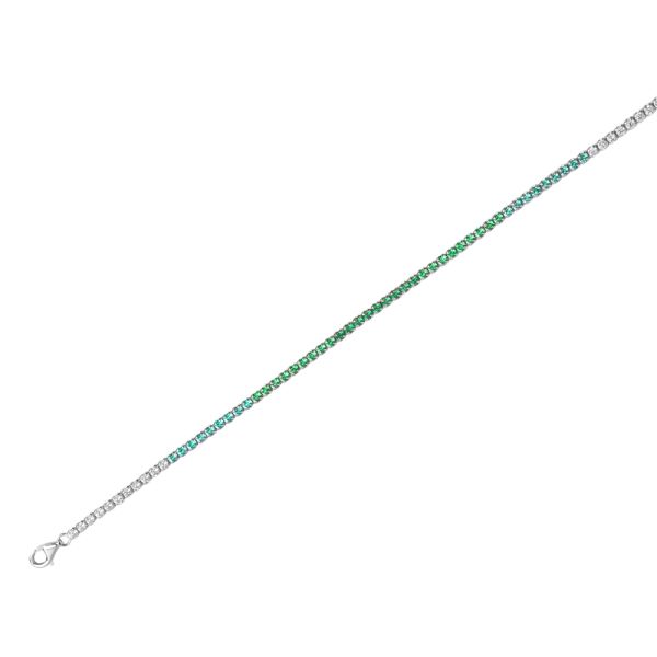 Bracciale Tennis in Argento Verde degradè