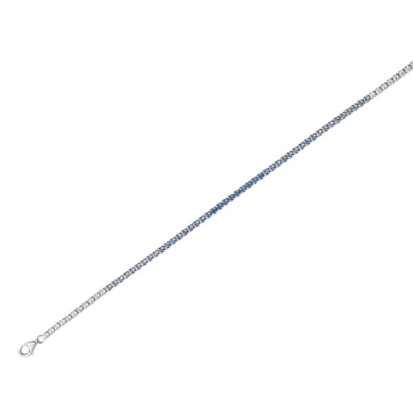 Bracciale Tennis in Argento Blu degradè